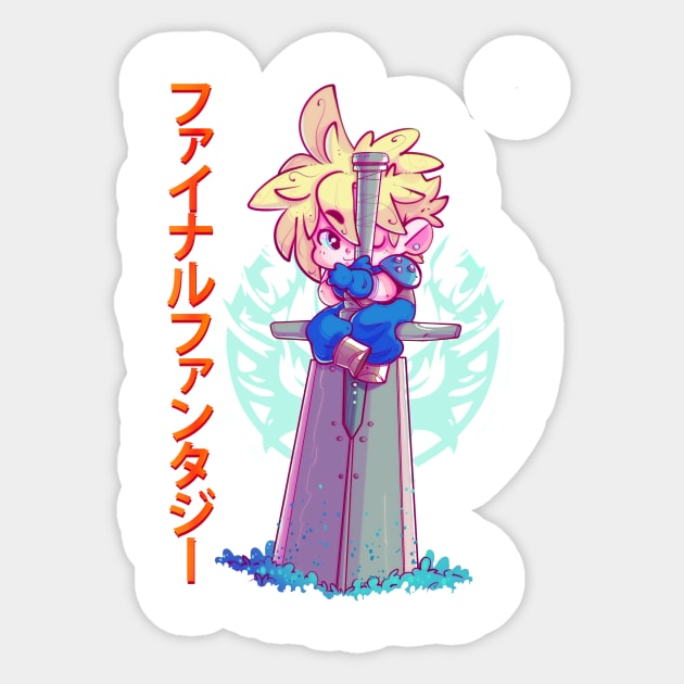 Cloud- FF7 Sticker by Kitvinicius